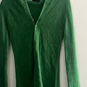 Green Button-Up Cardigan
